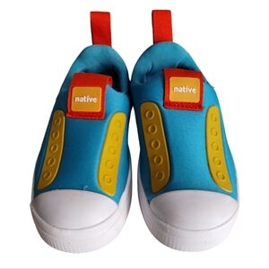 Native Kids Shoes‎ Jefferson Hero Sneaker (Toddler) C6 Blue/Orange New Slip-on